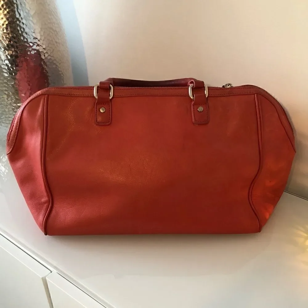 Coral Paul and Joe Sister Satchel Handbag w Strap - Picture 4 of 8